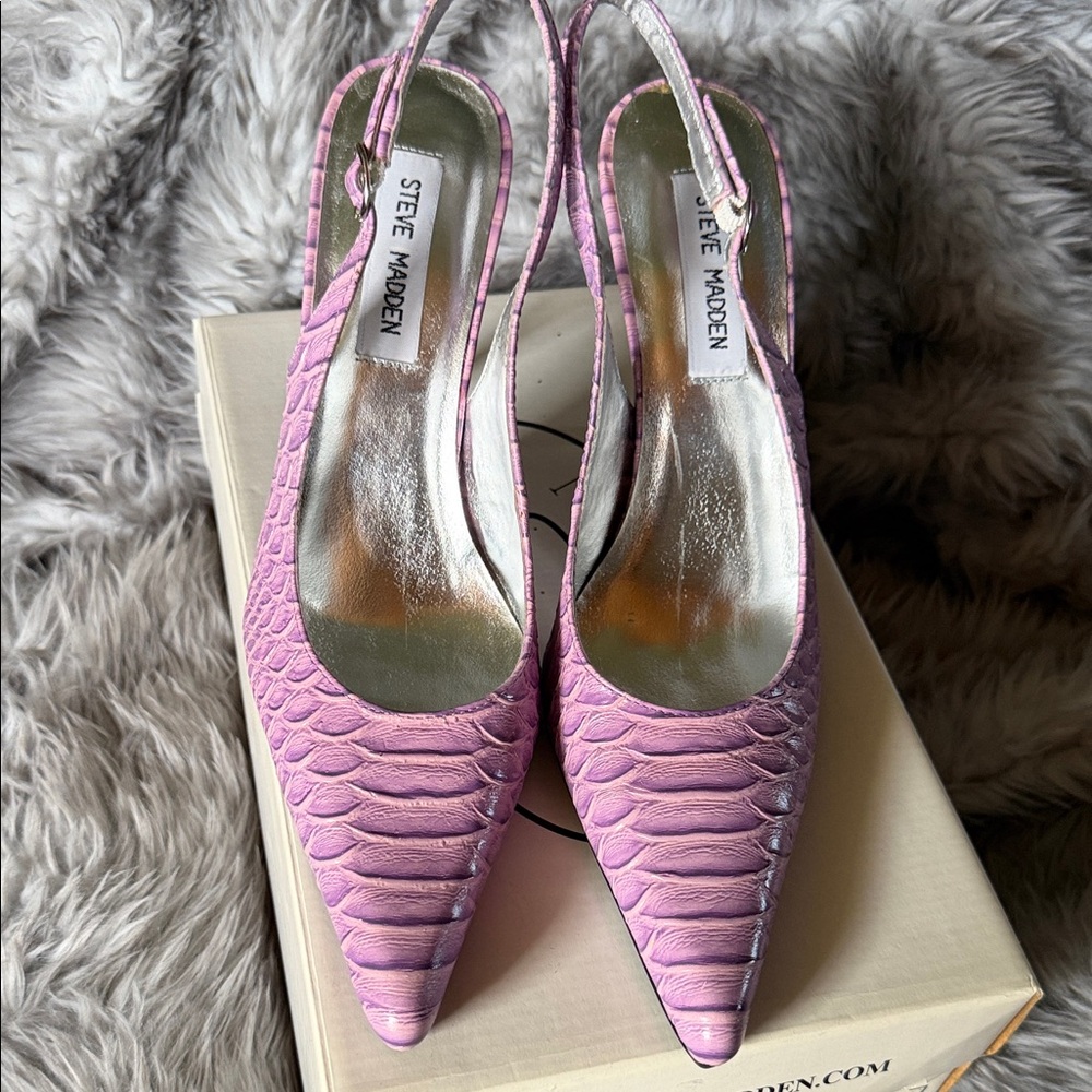 Steve Madden Lavender Textured Slingback Heels